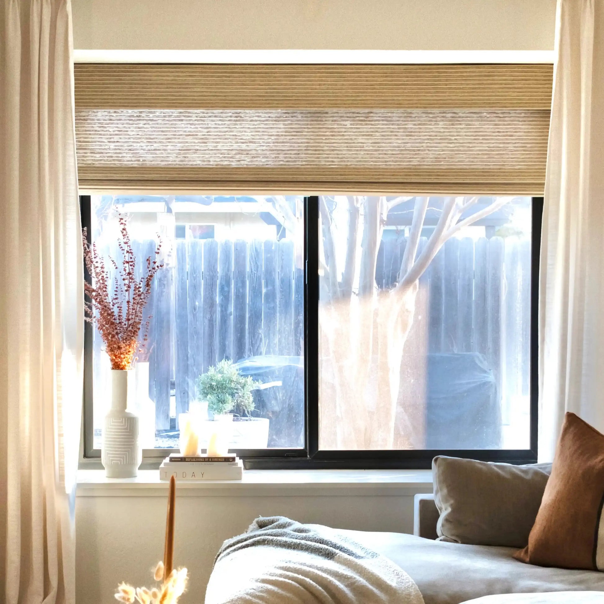 Rae Natural Ramie Flax Woven Wood Blinds - Series C-?-TWOPAGES CURTAINS