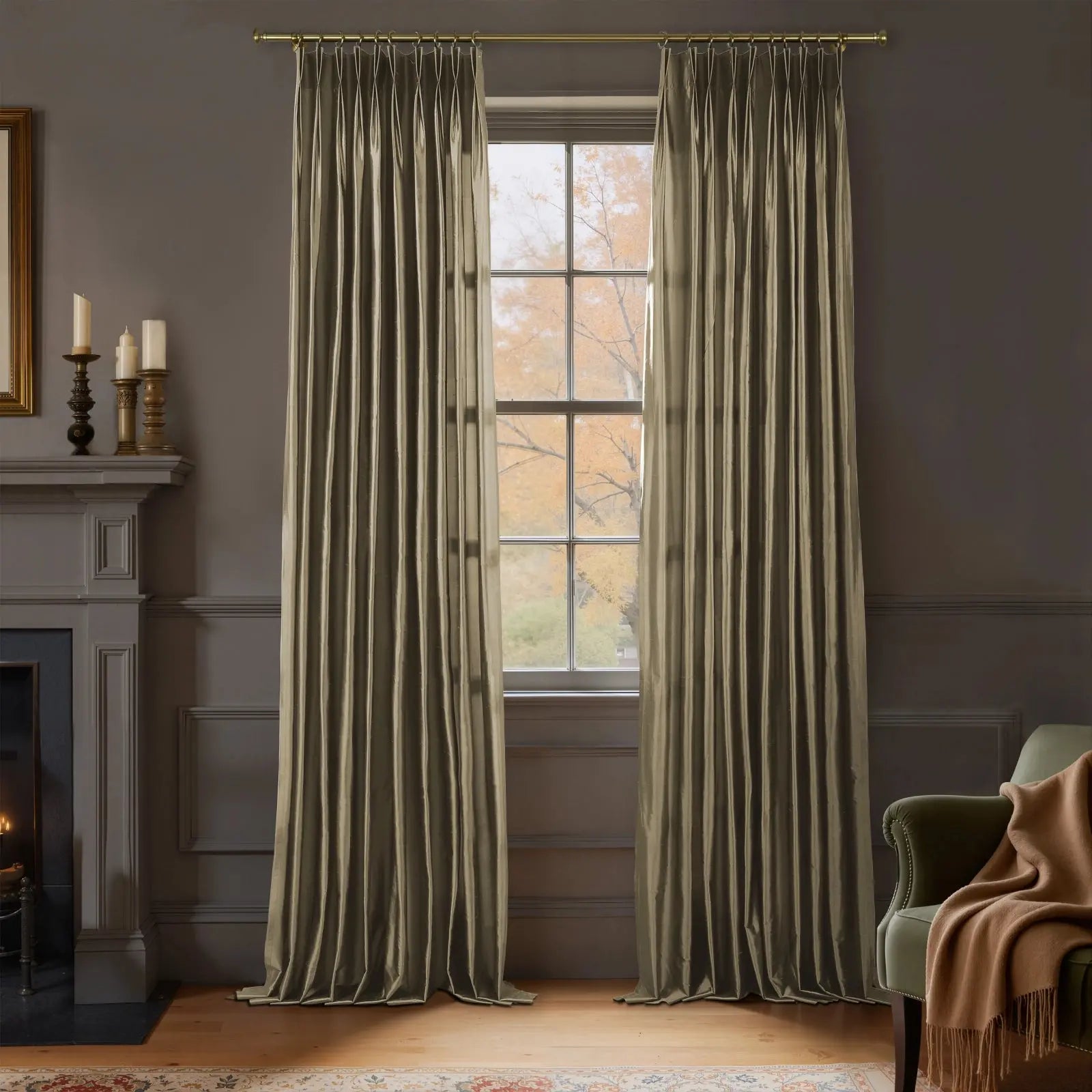 Selman Dupioni Silk Curtain Pleated-?-TWOPAGES