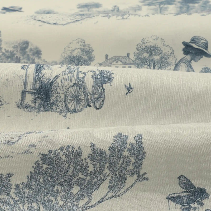 MS. MAVERICK MUSE x TWOPAGES Pastoral Printed Linen Cotton Pleated Curtains