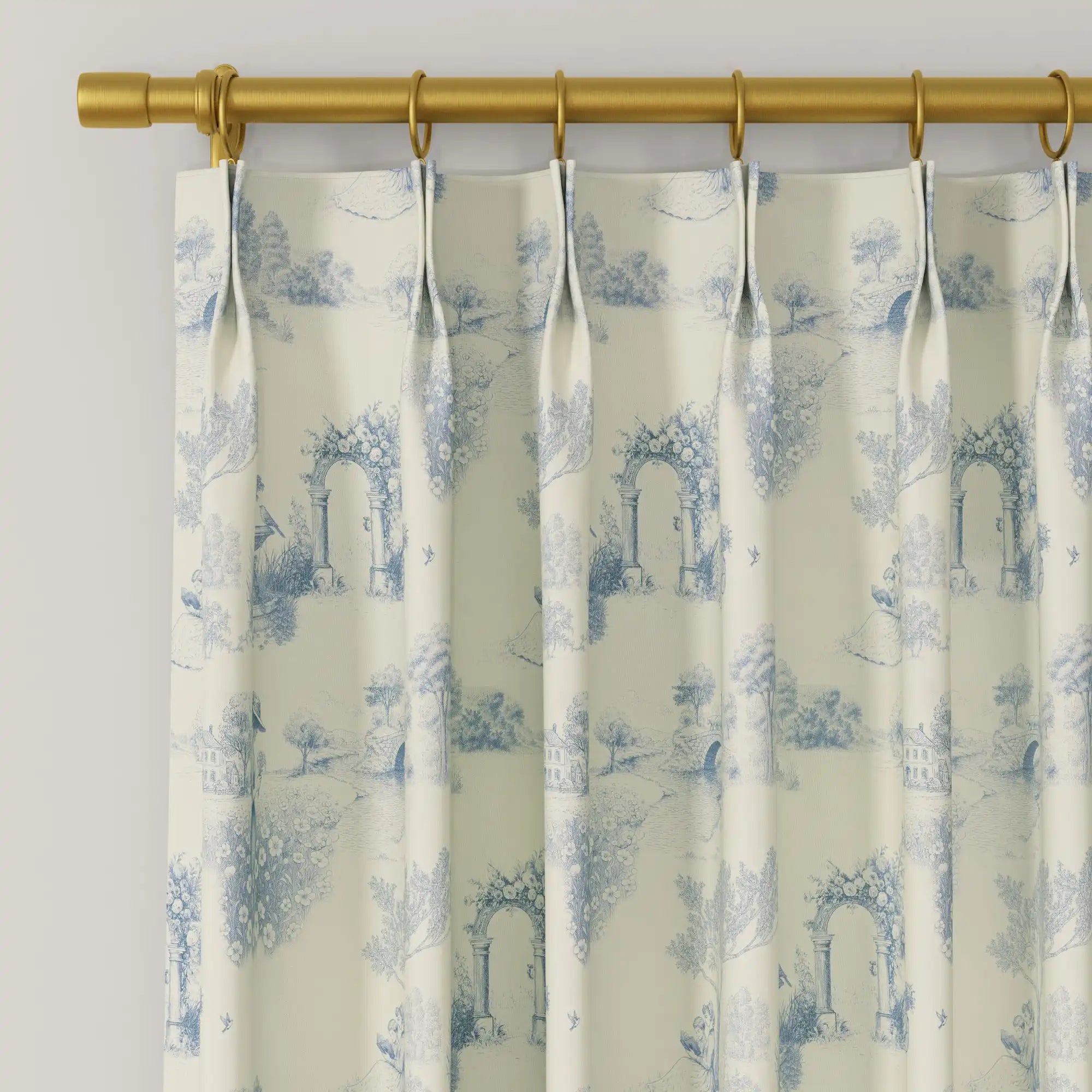MS. MAVERICK MUSE x TWOPAGES Pastoral Printed Linen Cotton Pleated Curtains