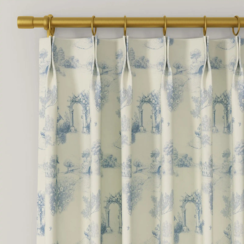 MS. MAVERICK MUSE x TWOPAGES Pastoral Printed Linen Cotton Pleated Curtains