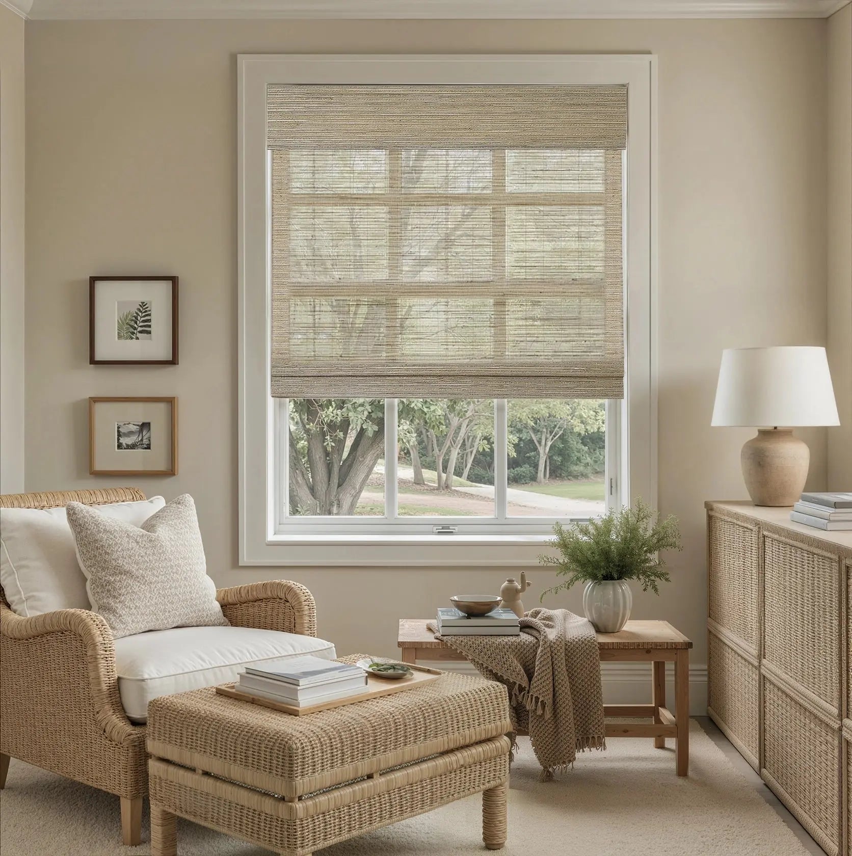 Rae Natural Ramie Flax Woven Wood Blinds - Series C-?-TWOPAGES CURTAINS