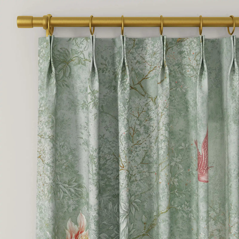 MS. MAVERICK MUSE x TWOPAGES Pastoral Printed Linen Cotton Pleated Curtains