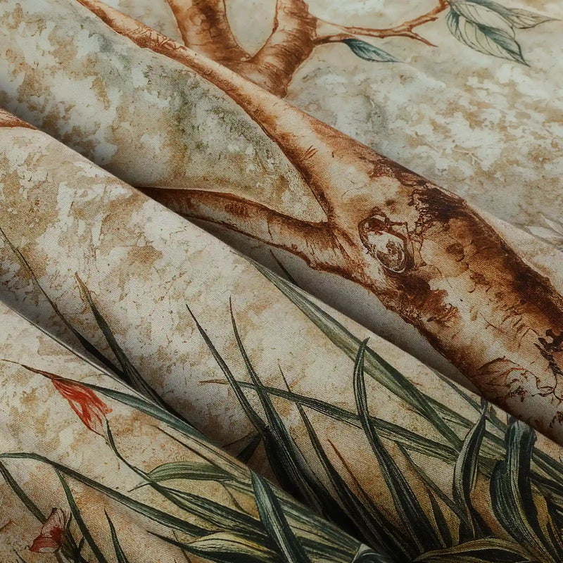 MS. MAVERICK MUSE x TWOPAGES Pastoral Printed Linen Cotton Pleated Curtains