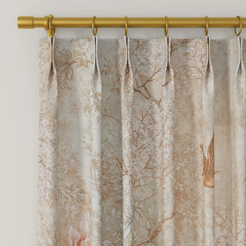MS. MAVERICK MUSE x TWOPAGES Pastoral Printed Linen Cotton Pleated Curtains