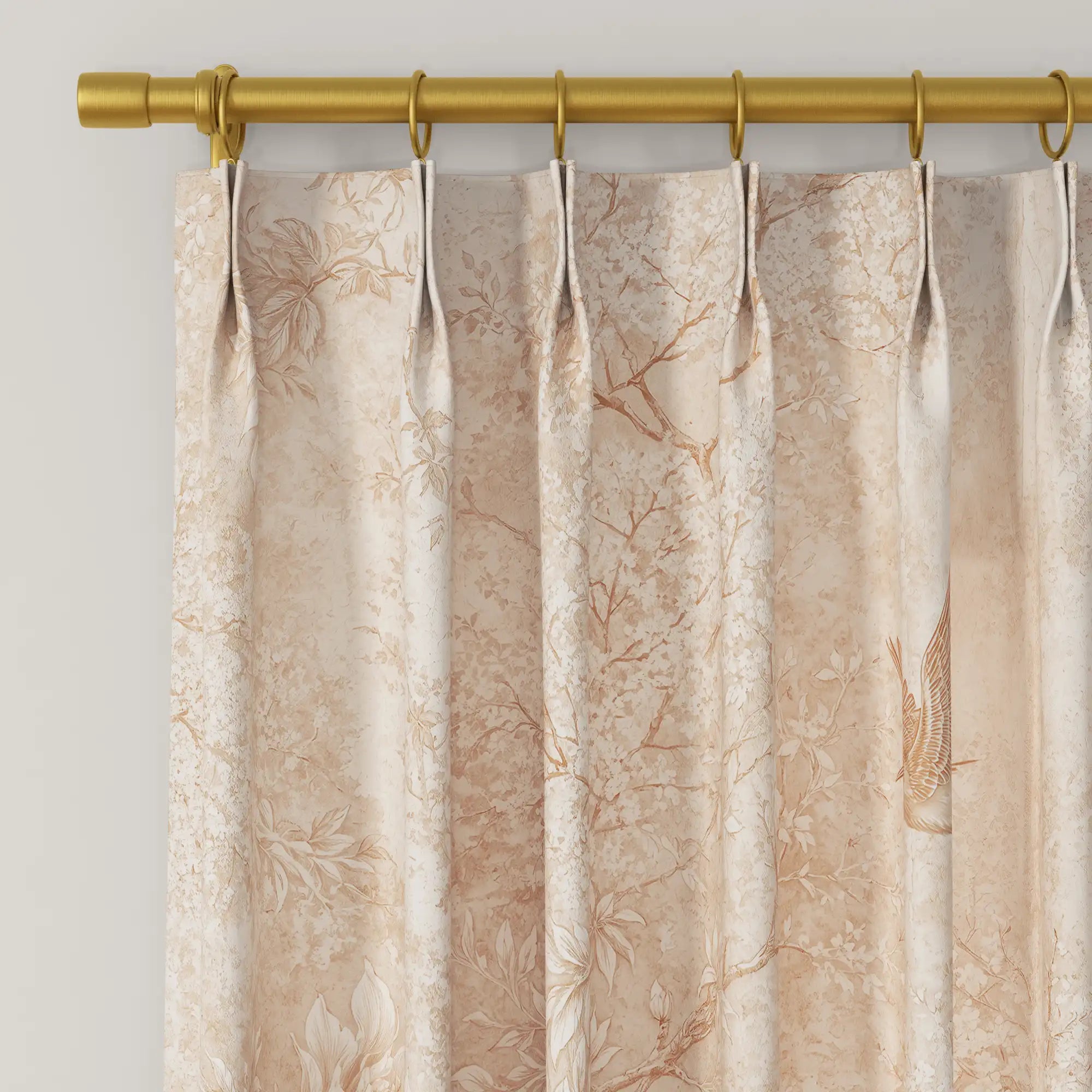 MS. MAVERICK MUSE x TWOPAGES Pastoral Printed Linen Cotton Pleated Curtains