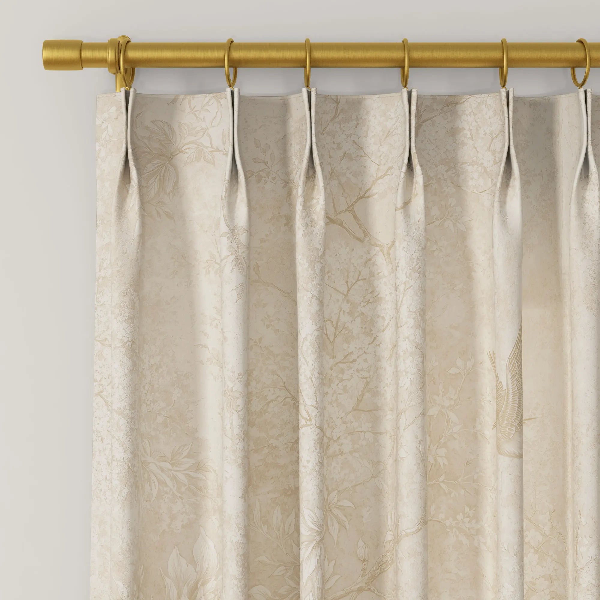 MS. MAVERICK MUSE x TWOPAGES Pastoral Printed Linen Cotton Pleated Curtains