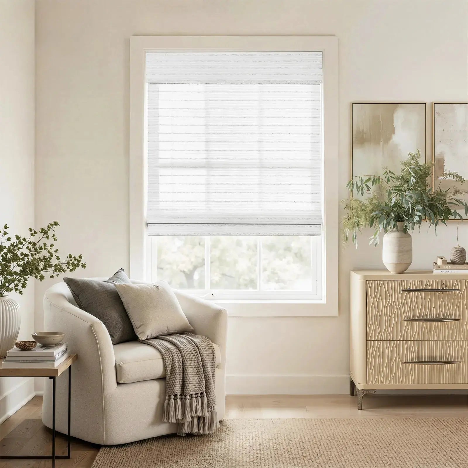 Rae Natural Ramie Jute Woven Wood Blinds - Series D-?-TWOPAGES CURTAINS