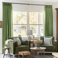 Liz Linen Blackout Curtains Pleated Drapery- -TWOPAGES