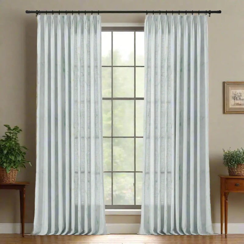 Holly Floral Pattern Boho Style Curtain Pleated?-TWOPAGES