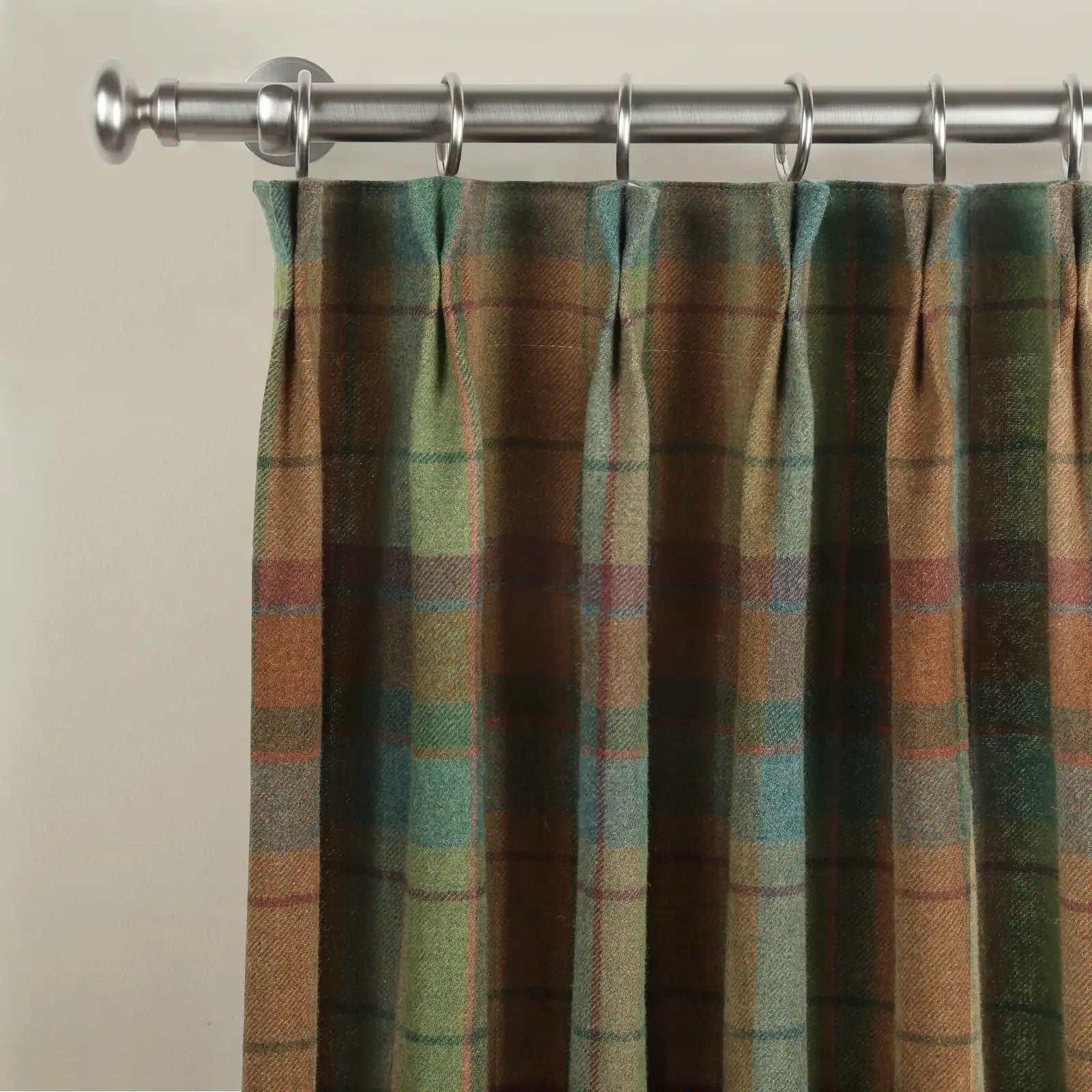 Karin Plaid Pure Wool Thermal Pleated Curtains