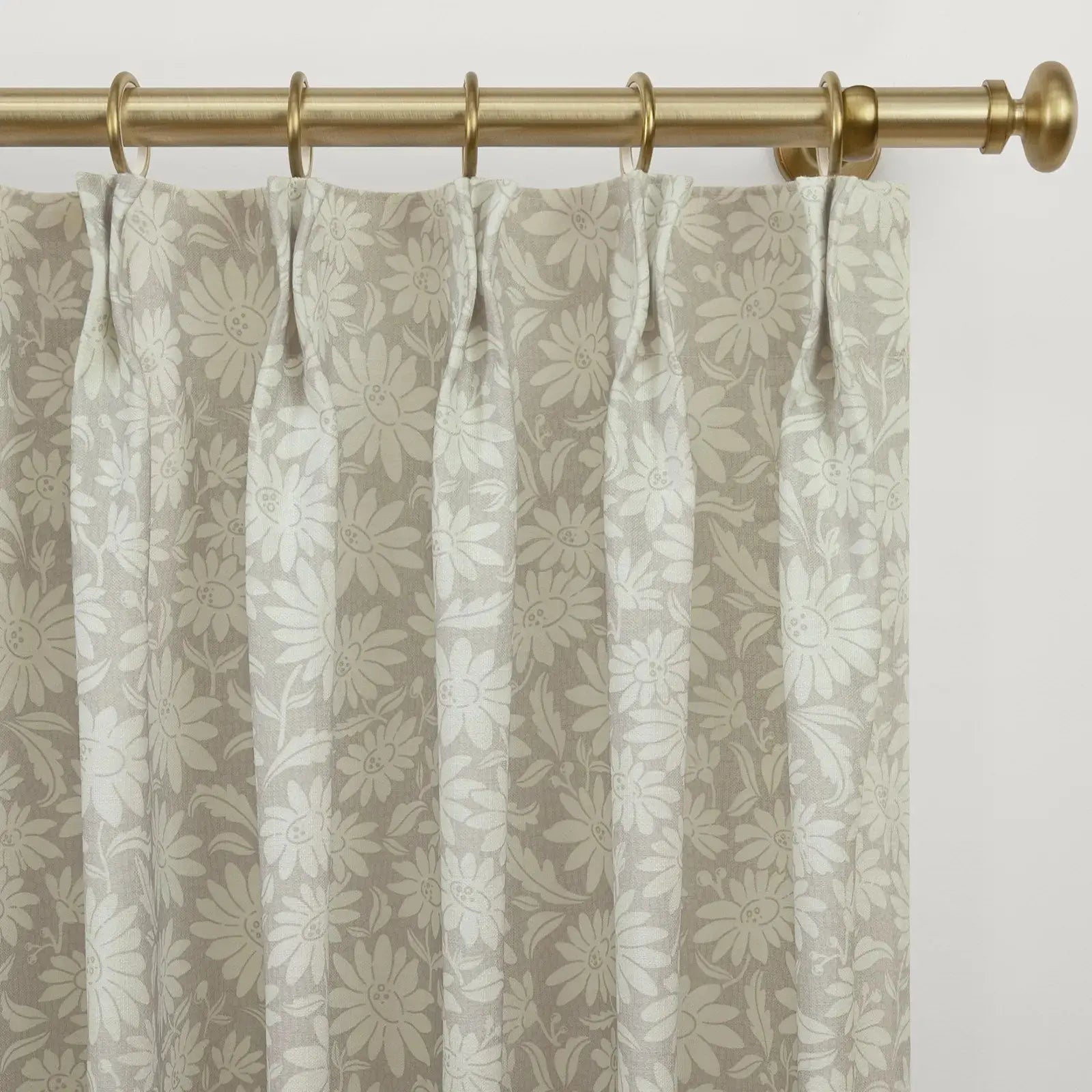 Leah Berin Garden Botanical Cotton Print Drapery Pleated- -TWOPAGES