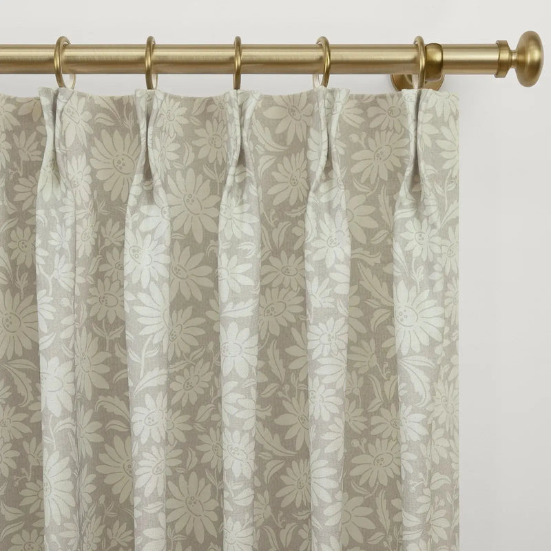 Leah Berin Garden Botanical Cotton Print Drapery Pleated- -TWOPAGES