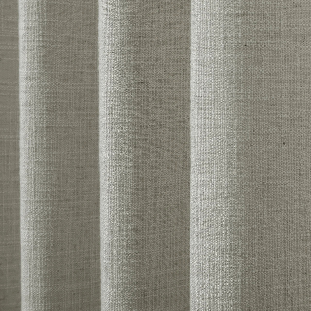Grey Liz Linen Pleated Curtains semi-sheer linen weave shown in vertical folds