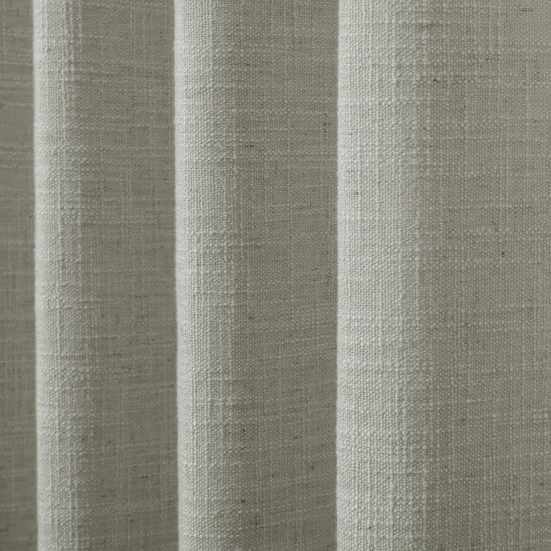 Grey Liz Linen Pleated Curtains semi-sheer linen weave shown in vertical folds