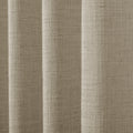 Grey Beige Liz Linen Pleated Curtains semi-sheer linen weave shown in vertical folds