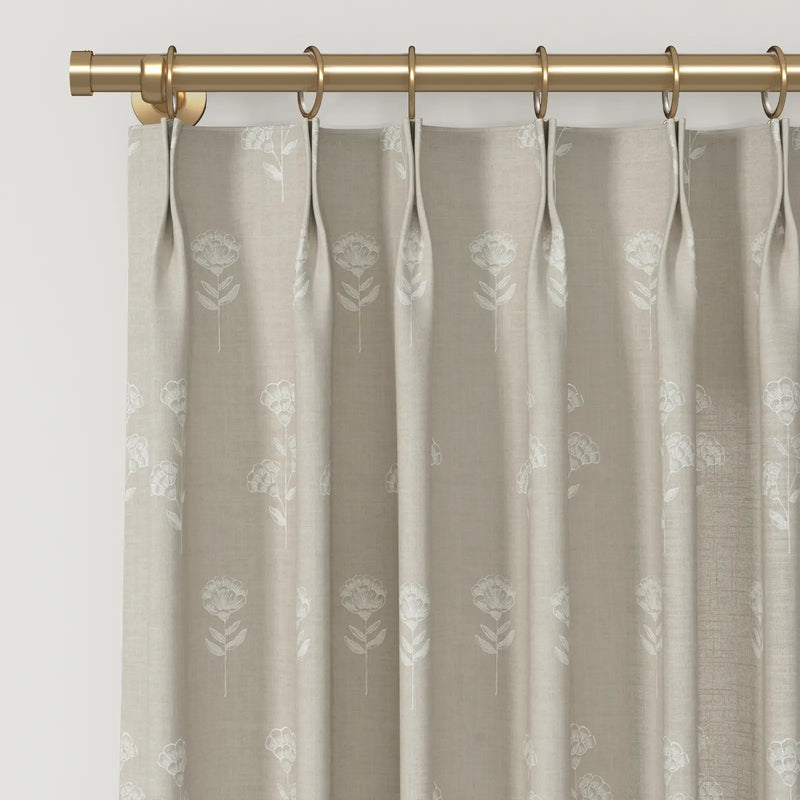 Jyll Mackie x TWOPAGES Refined Patterned Cotton Pleated Curtains