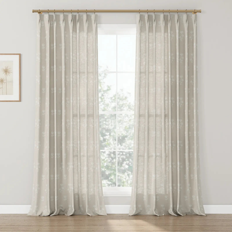 Jyll Mackie x TWOPAGES Refined Patterned Cotton Pleated Curtains