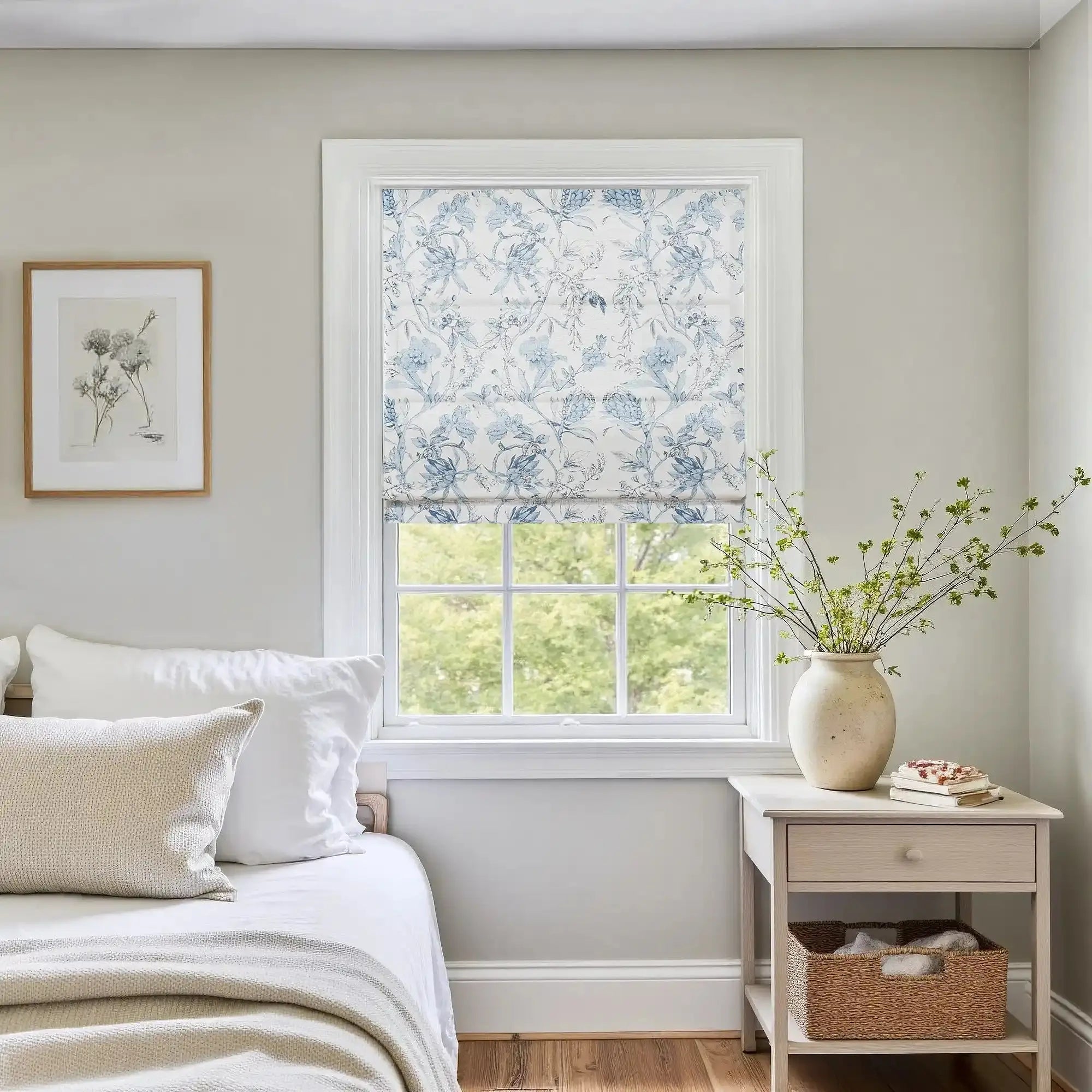 No-Drill Flat Fold Roman Blind Cordless
