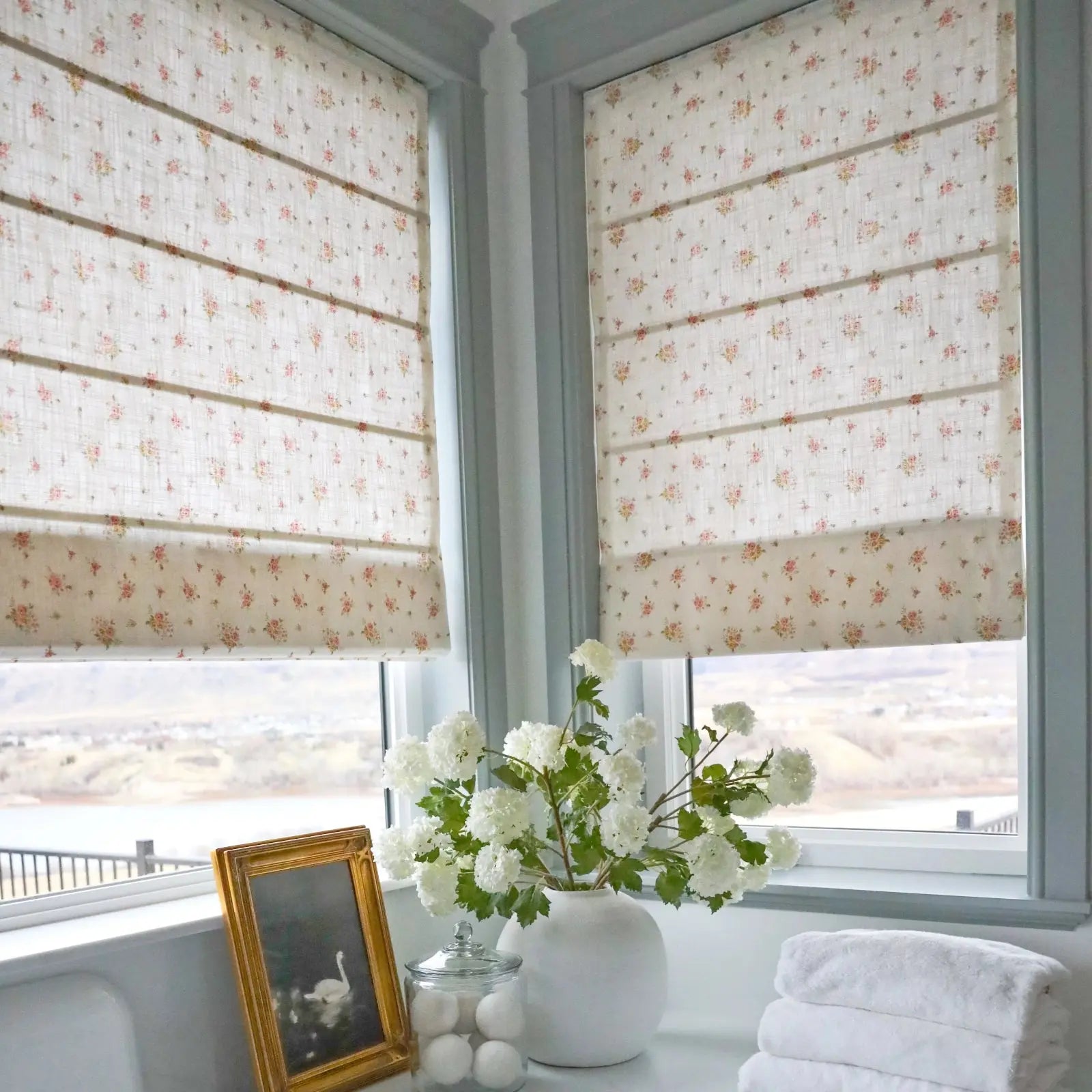 Custom Flat Fold Roman Shade Cordless- Holly-TWOPAGES