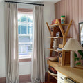 Britt Floral Print Linen Cotton Drapery Pleated?-TWOPAGES CURTAINS