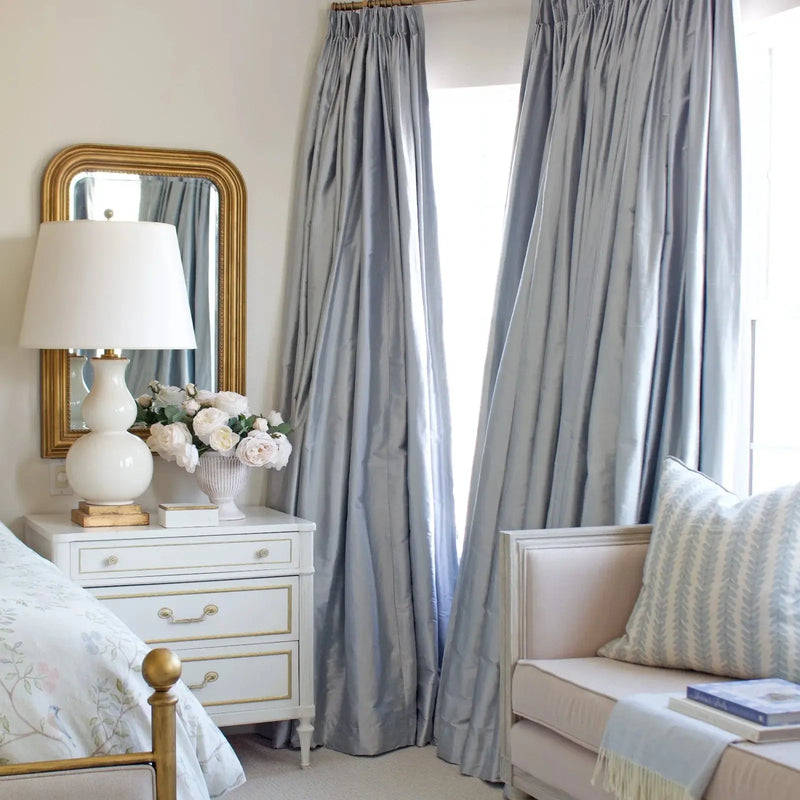Selman Dupioni Silk Curtain Pleated | TWOPAGES Curtains