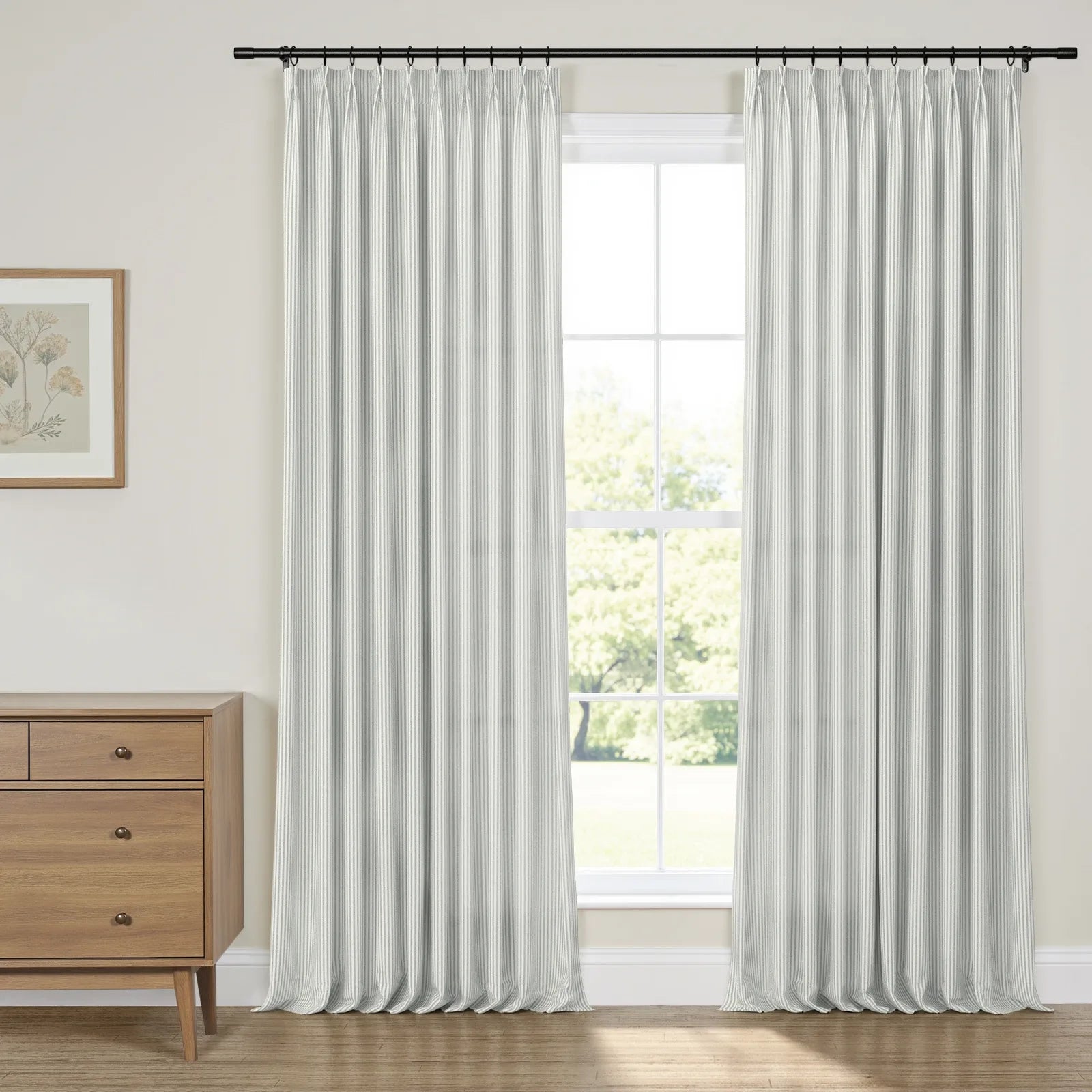 Britt Bengoechea x TWOPAGES Cottage Floral Printed Linen Cotton Pleated Curtains