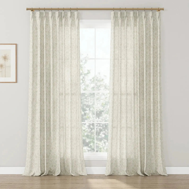 Kate Frost Pattern Cotton Drapery Pleated- -TWOPAGES