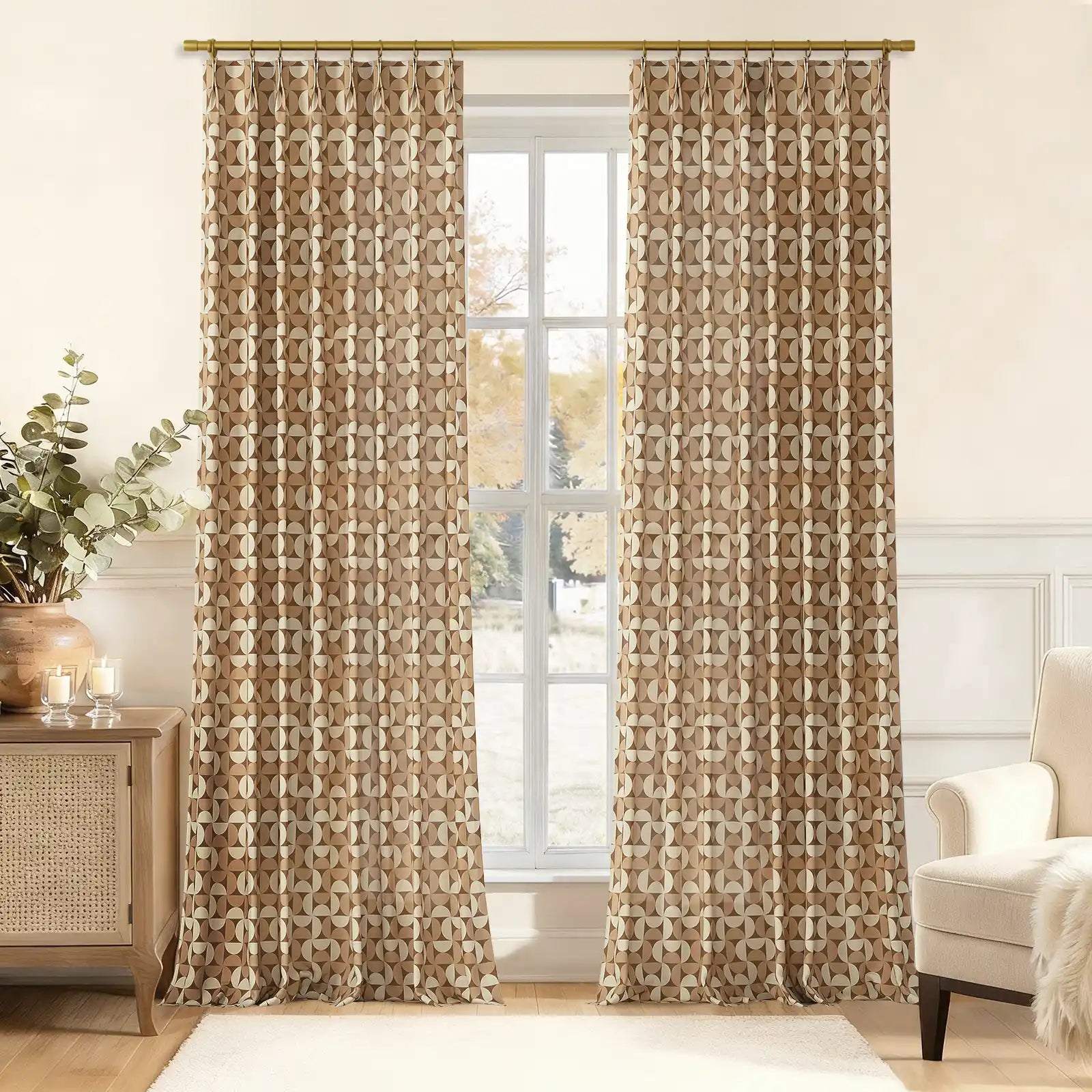 MS. MAVERICK MUSE x TWOPAGES Pastoral Printed Linen Cotton Pleated Curtains