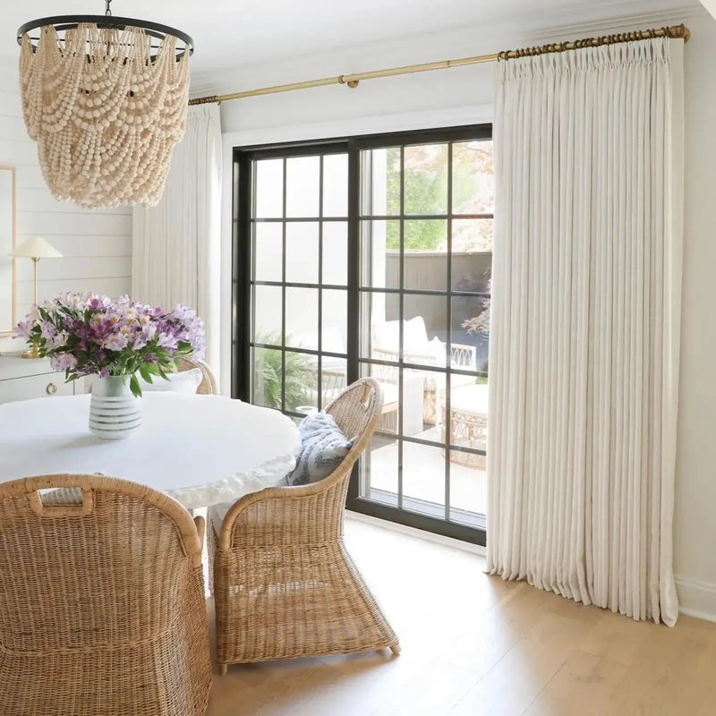 Liz Linen Blackout Curtains Pleated Drapery- -TWOPAGES