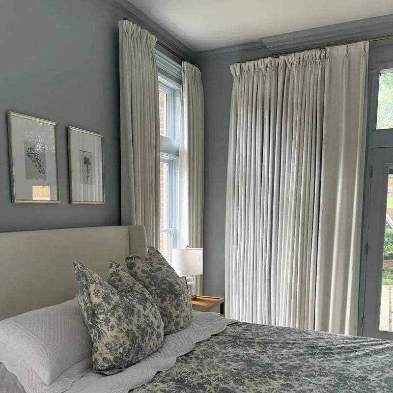 Liz Linen Blackout Curtains Pleated Drapery- -TWOPAGES