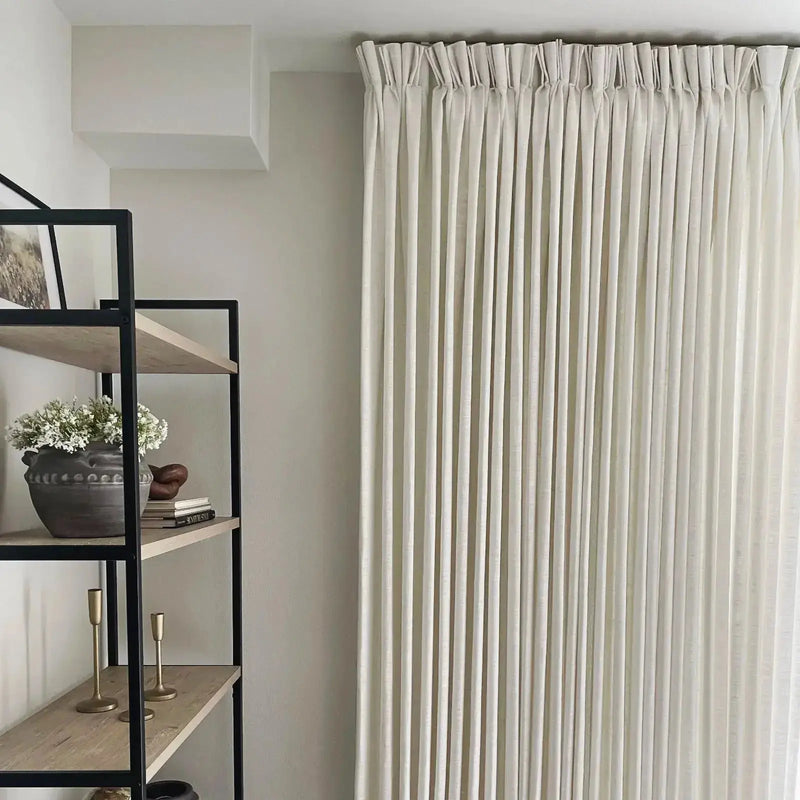 Liz Linen Blackout Curtains Pleated Drapery- -TWOPAGES