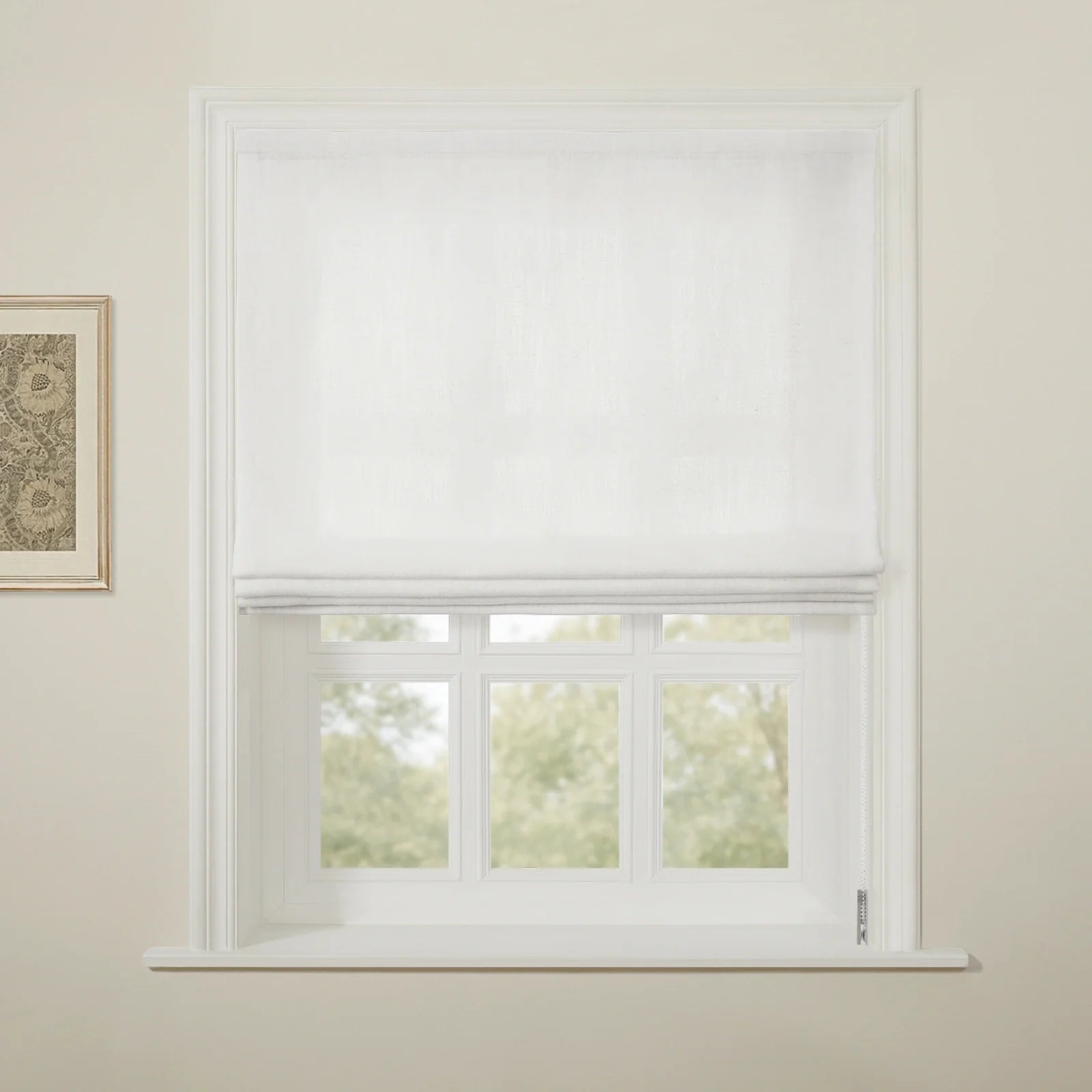 Liz Linen Flat Roman Blind Cord Lift