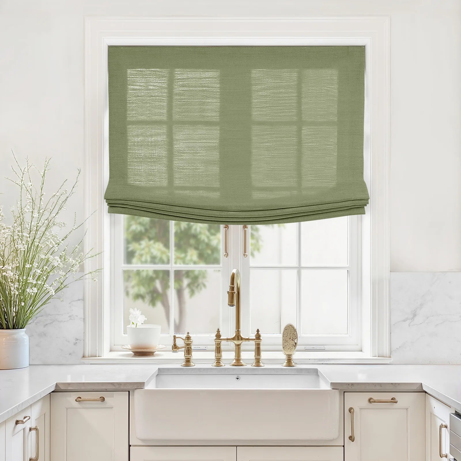 Liz Linen Relaxed Roman Blind Cord Lift