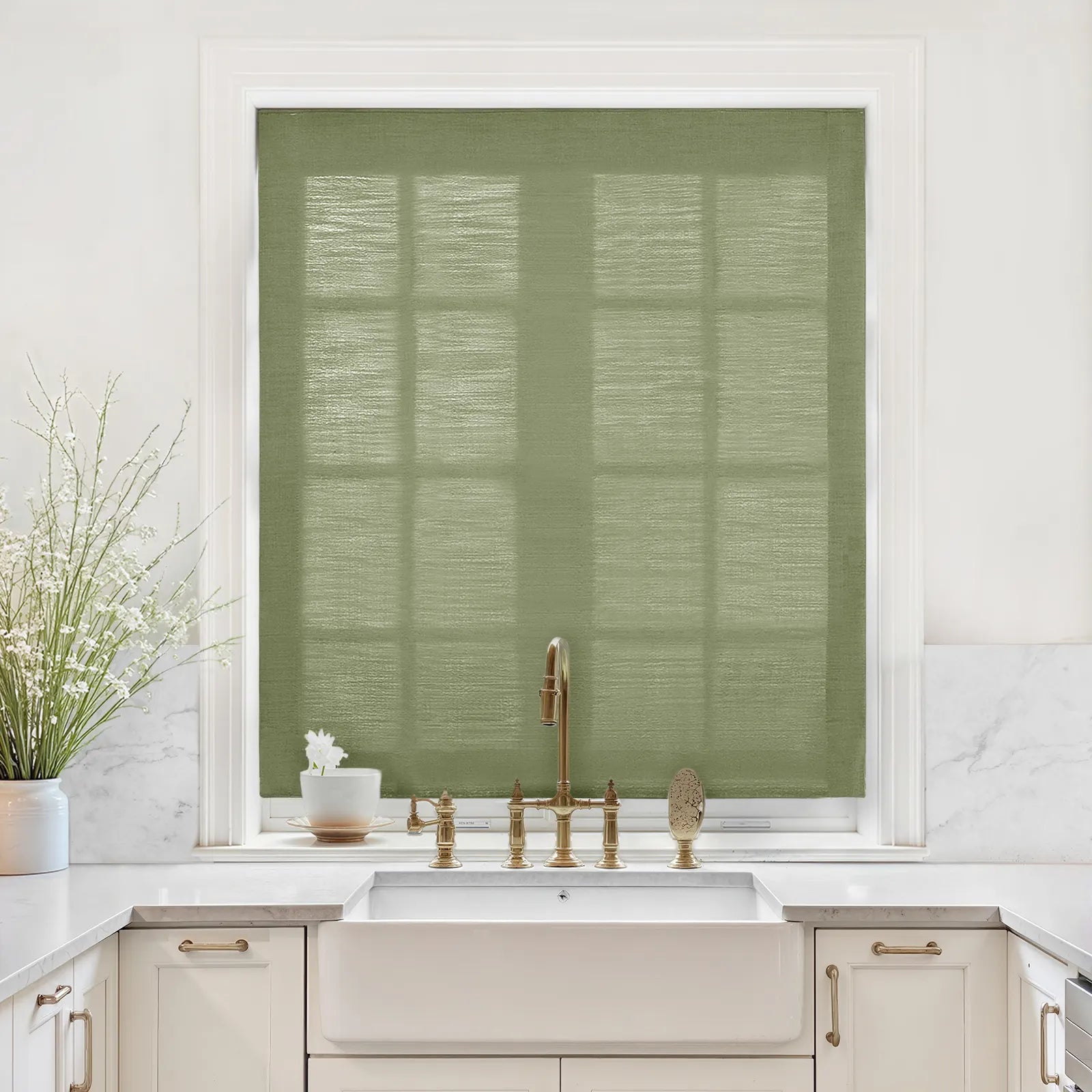Liz Linen Relaxed Roman Blind Cord Lift