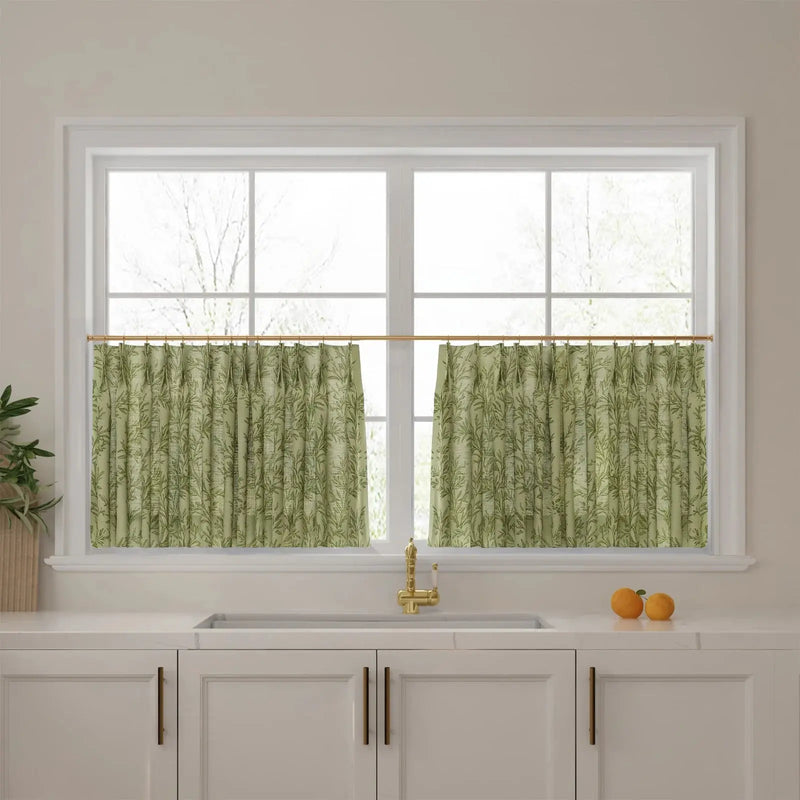 Sara Le Print Linen Pleated Cafe Curtains?-TWOPAGES