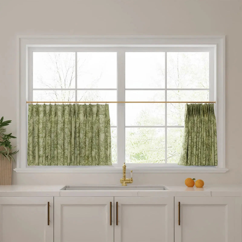 Sara Le Print Linen Pleated Cafe Curtains?-TWOPAGES