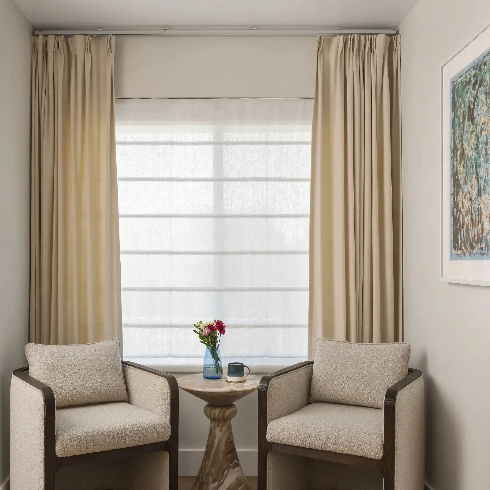 Patti Belgian Linen Roman Shade Cordless- -TWOPAGES