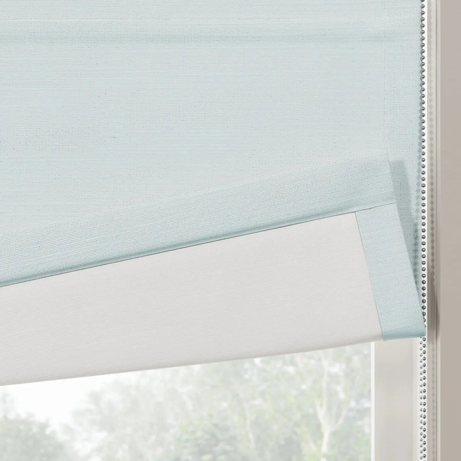 Jawara Linen Cotton Roman Shade Cord Lift- -TWOPAGES