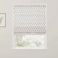 Jyll Mackie Cotton Roman Shade Cordless- JM-L3 Beige White With Burgundy-TWOPAGES