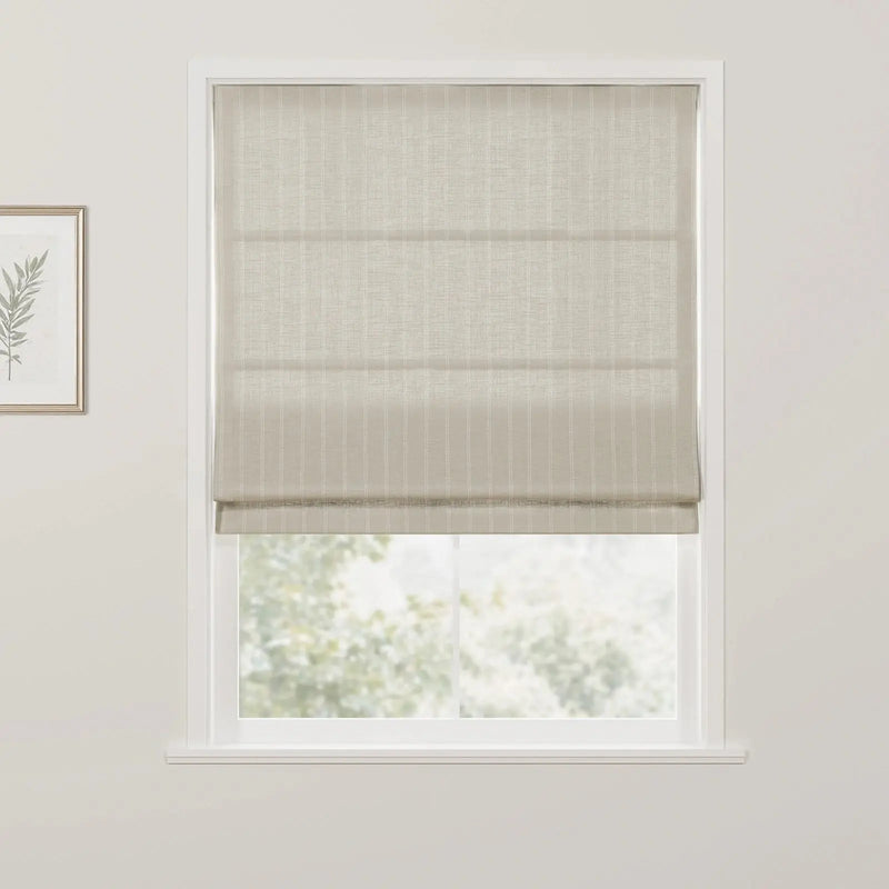 Jyll Mackie Cotton Roman Shade Cordless- JM-R2 Grey Beige-TWOPAGES
