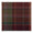 Fabric swatch showcasing a plaid tartan pattern in deep red and forest green with subtle orange and pink accent lines and a textured weave on pinked edges
