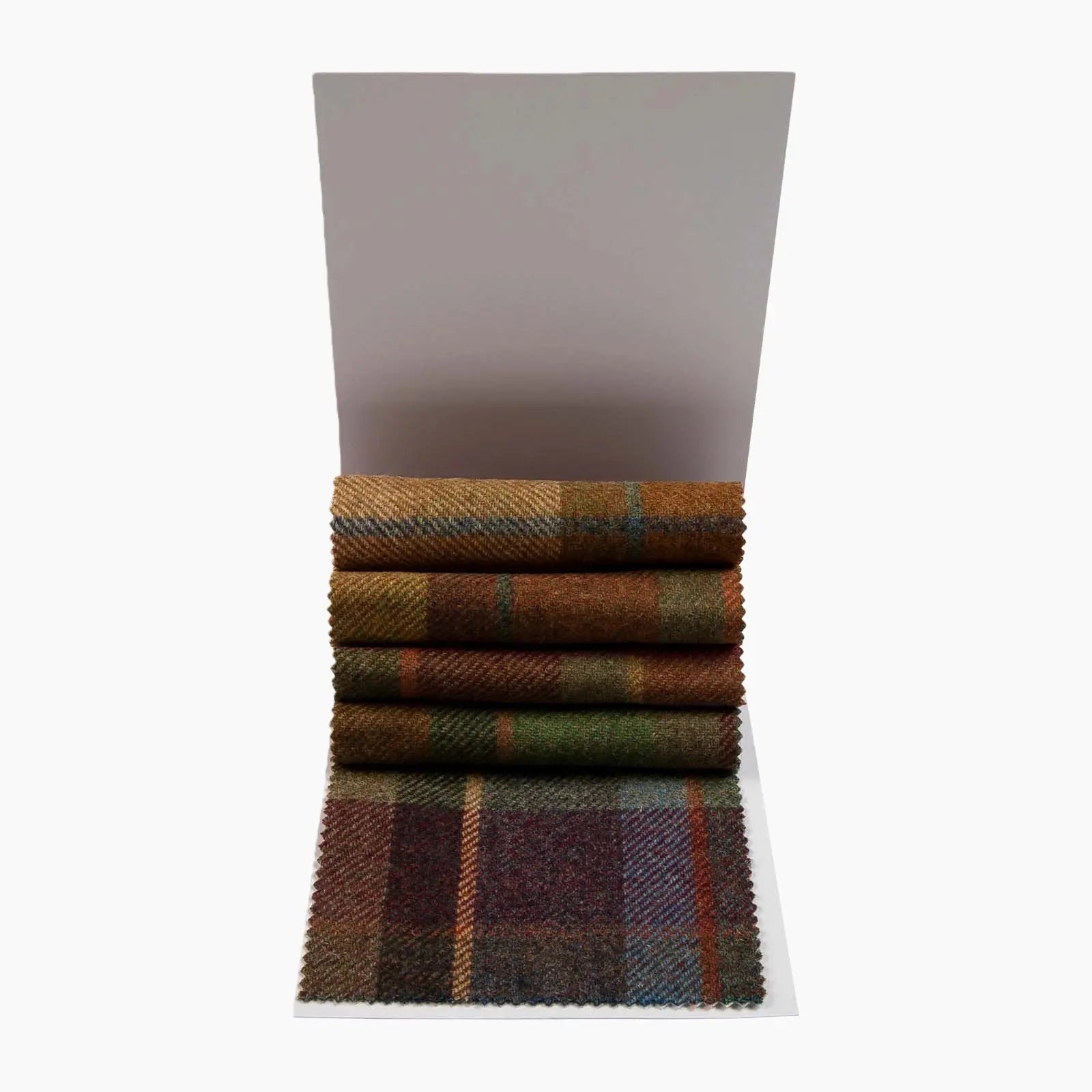 Karin Plaid Pure Wool Fabric Sample Book 5 Colors