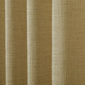 Khaki Liz linen curtains in a close room detail highlighting the linen texture and colour