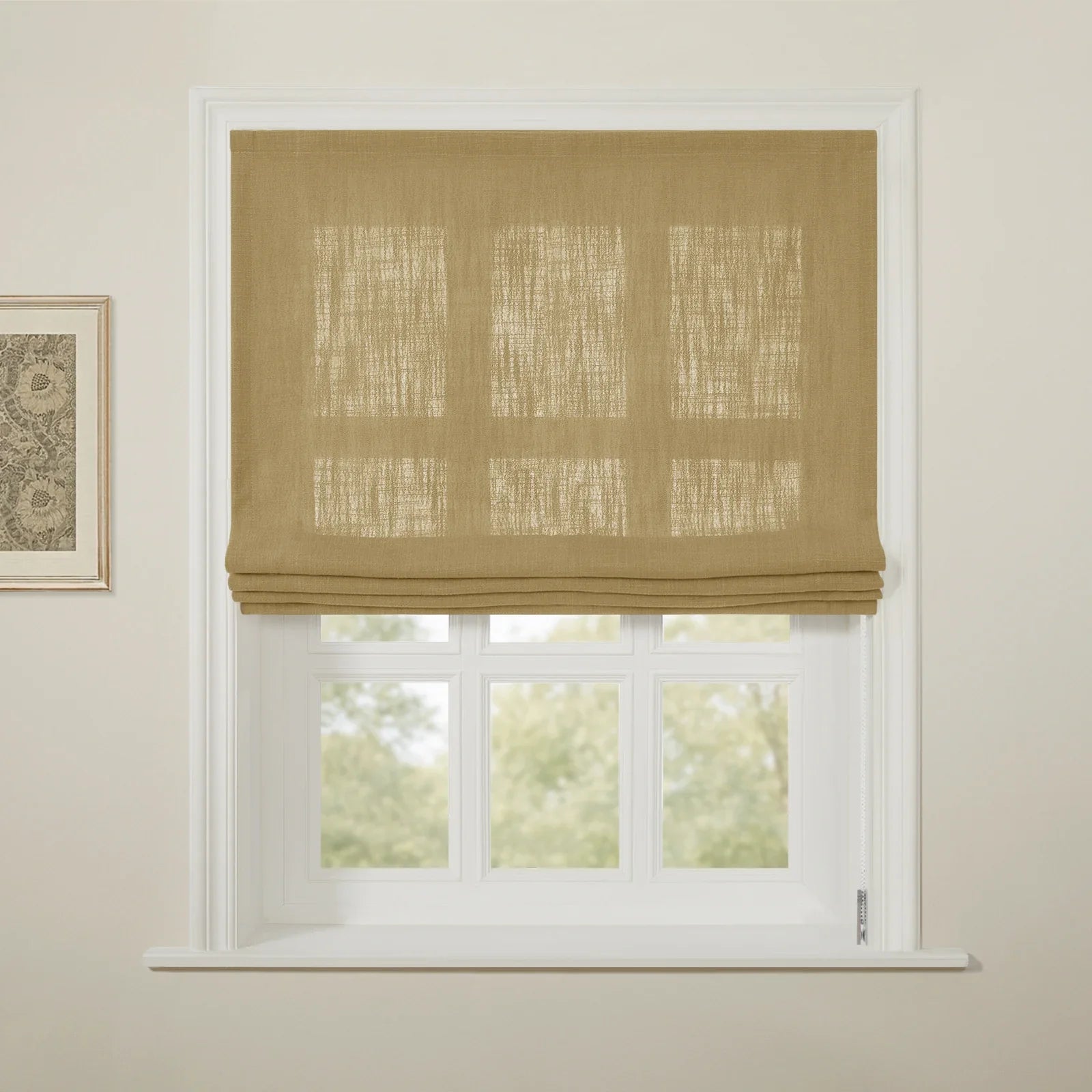 Liz Linen Flat Roman Blind Cord Lift