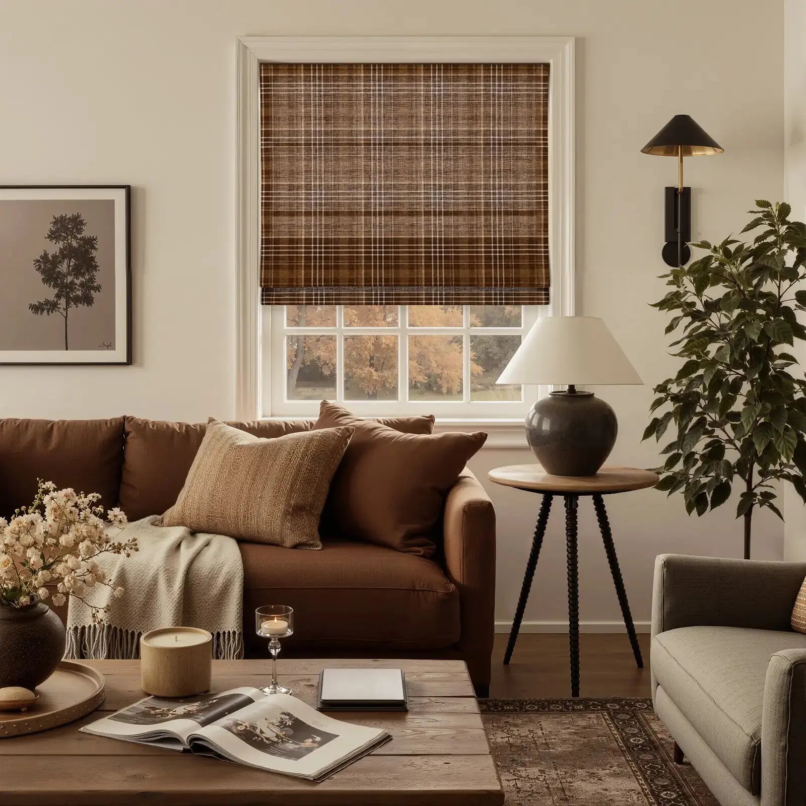 Kim Morrow Print Cotton Roman Shade Cordless- -TWOPAGES