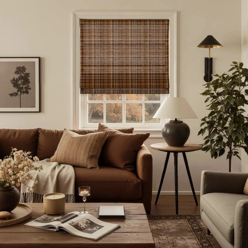 Kim Morrow Print Cotton Roman Shade Cordless- -TWOPAGES