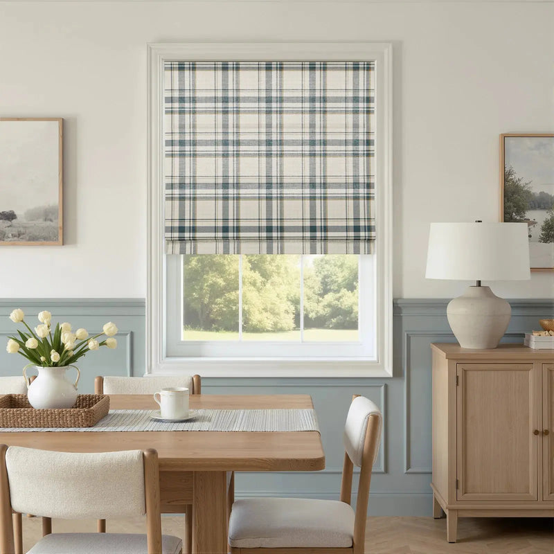Kim Morrow Print Cotton Roman Shade Cordless- -TWOPAGES