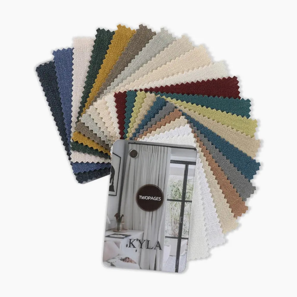 Kyla Faux Linen Fabric Sample Booklet 20 Colors