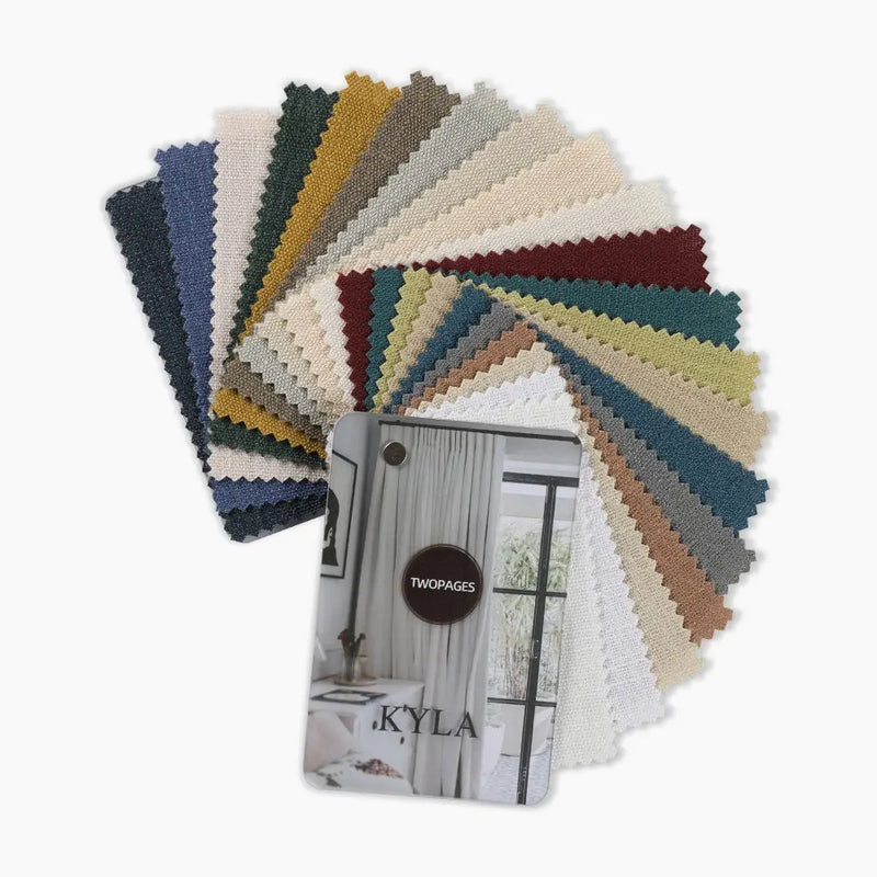 Kyla Faux Linen Fabric Sample Booklet 20 Colors